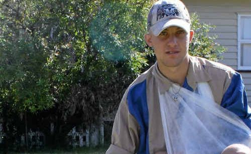 Dwayne Monaghan was clipped by a driver while riding his bike along Bracker Rd at the weekend and said the driver left him on the side of the road.